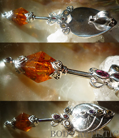 seraphim,Wand:amber,pink red yellow tourmalinependant