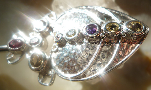 seraphim,Wand:amber,pink red yellow tourmalinependant